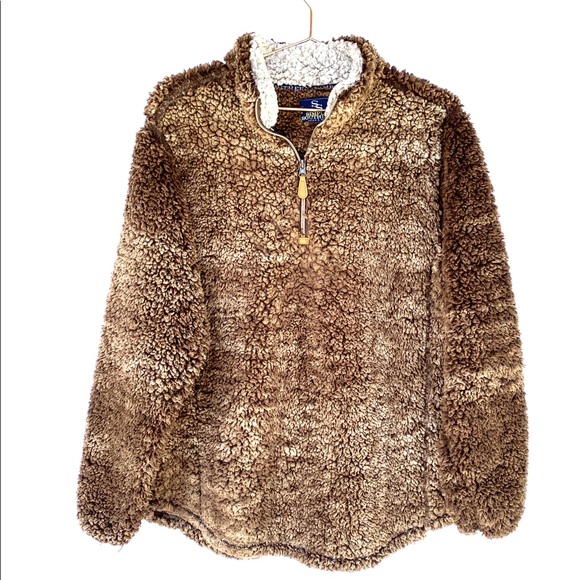 Simply Southern Tops - Simply Southern Brown Sherpa Pullover Sweatshirt